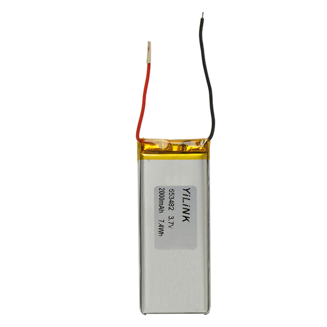Cyclable Li-ion Polymer Battery 653482 3.7v 2000mah 7.4wh Lithium Polymer Battery Pack