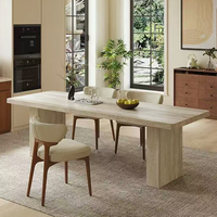 Ensemble table et chaises suspendues en ardoise travertine, style moderne minimaliste du milieu du siècle, résistant aux hautes températures et aux rayures