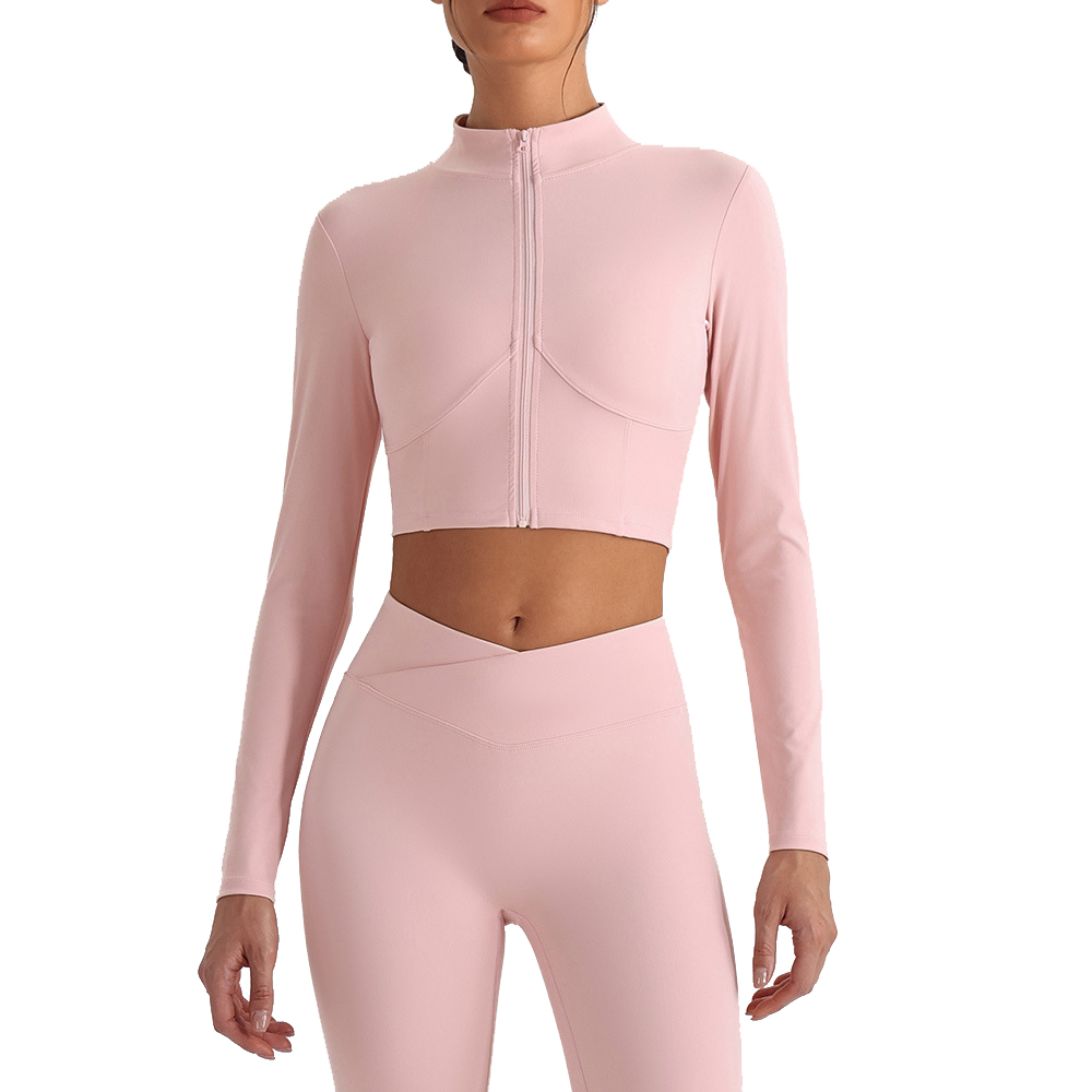 Training Long Sleeve Loose Fit Yoga Top Women Stand Collar Lightweight Seamless Breathable Spring Hoodies & Sweatshirts