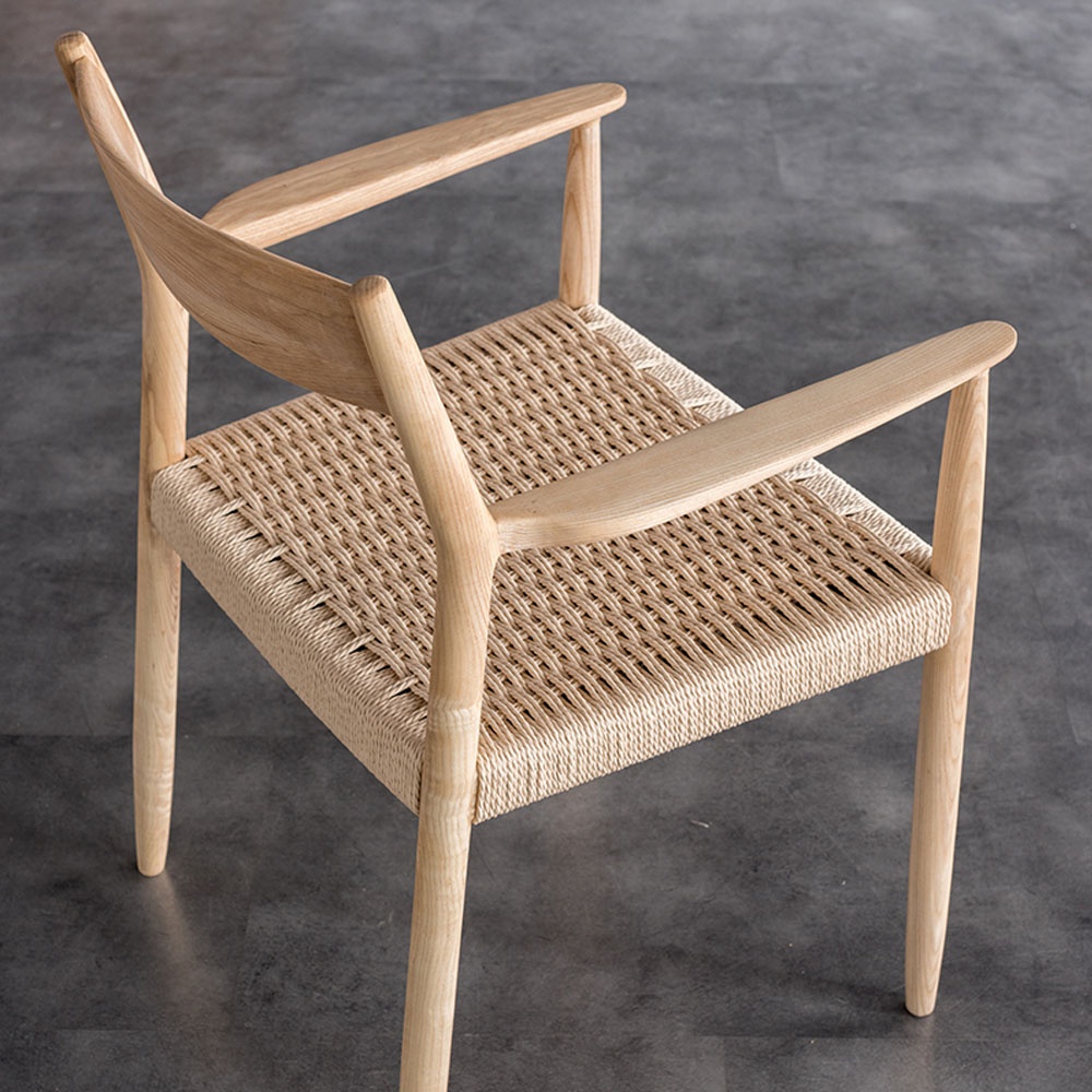Wholesale Modern Design Rattan Wooden Armchair Cafe Restaurant Hotel Chairs Home Furniture Wood Dining Chair