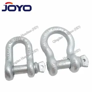 Bow Shackle Hot Dip Galvanized Drop Forged G209 Lifting Marine Screw Pin Bow Shackle 4 Times Or 6 Times...