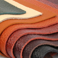 Kulit Sapi Lapis Pertama Motif Leci Biru Klasik Impor Prancis, Bahan Tas Dompet Kerajinan DIY Lembut, Kulit Asli Berkualitas Tinggi