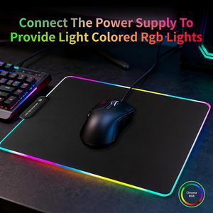 แผ่นรองเมาส์กระจก RGB แบบเรียบพิเศษสำหรับเล่นเกม แผ่นรองเมาส์สีสันสดใสพร้อมฐานยางที่มั่นคง ควบคุมความเร็วได้ - Product Image 2