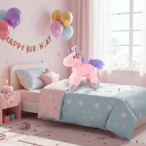 Cuscino Peluche Unicorno Rosa da 9 Pollici e Divano con Stampa Digitale Moderna, Regali di Halloween e Compleanno NYFY-1242 MOQ 100 - Product Image 3