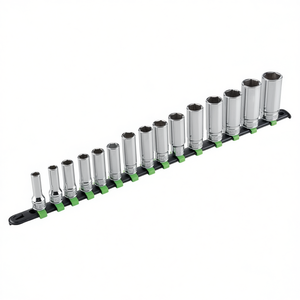 Socket <b>Set</b> 15 <b>Pc</b> Metric 6 Point Chrome Vanadium Steel For Auto Repair Tools - Product Image 2