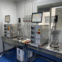 Fermenteur et bioréacteur en verre à double paroi de 1L, 10L, 15L pour la production de champignons et de bactéries en laboratoire