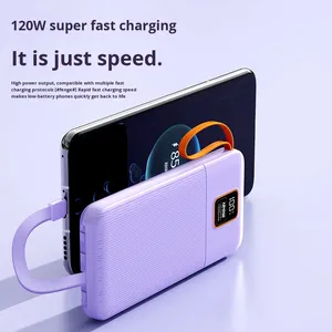 พาวเวอร์แบงค์แบบพกพา ความจุสูง 50000mAh 20000mAh ชาร์จเร็ว 120W สำหรับขายส่งข้ามประเทศ พร้อมสายในตัว ช่องเสียบ Type-C Input/Output - Product Image 3