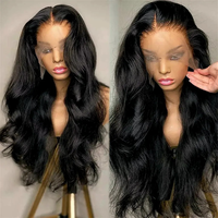 Wig Rambut Manusia Vietnam Asli 12A 15A Model Body Wave dengan Lace Front, Wig Rambut Manusia Grosir Tanpa Lem HD Lace Frontal untuk Wanita Kulit Hitam