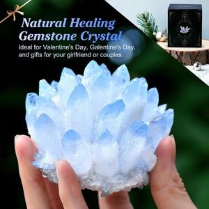 Pierre de quartz de guérison 200-300g, décoration Feng Shui, souvenir, grappe de cristaux bleus fantômes pour la décoration - Product Image 2