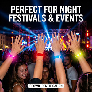 Braccialetto Identificativo Monouso Impermeabile in Plastica, Cinturino Riflettente in PVC Resistente con Chiusura a Scatto - Product Image 3