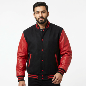 Veste de baseball varsity pour homme de haute qualité, en laine, avec logo brodé sur le devant, pour l'hiver, style universitaire. - Product Image 1