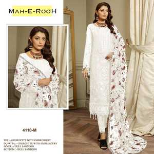 Venta al por mayor Suppler de Georgette Salwar Kameez con bordado trabajo traje paquistaní para mujeres colección de lujo - Product Image 3