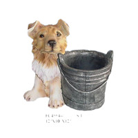 Pot de fleurs en résine artisanal écologique personnalisé, support de pot de fleurs en forme de chien mignon pour la décoration de la maison et du jardin