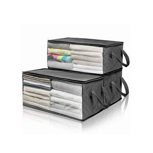 Organisateur de vêtements rectangulaire gris grande capacité avec fenêtre pour chambre à coucher, type autoportant - Product Image 2