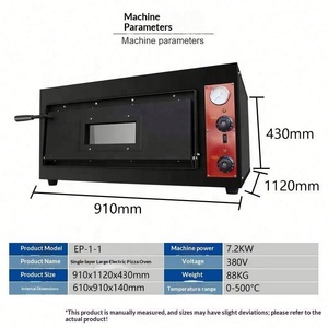 Four à <span class=keywords><strong>pizza</strong></span> électrique commercial Qianmai, four à pain double couche, contrôle indépendant de la température par bouton, fonction de rôtissage - Product Image 6