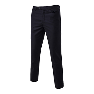 Nouveau pantalon de costume formel uni pour homme grande taille 2021, léger en tissu peigné, style automne, coupe droite, idéal pour marié et mariage - Product Image 4