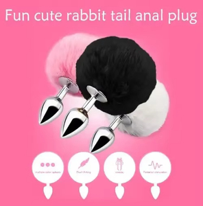 Juguetes Sexuales Eróticos de Juego de Roles BDSM para Mujeres Adultas, Tapón Anal de Metal con Cola de Conejo de Peluche, Masajeador de Próstata, Tapón Anal - Product Image 5