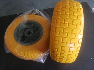 Pneu en mousse <span class=keywords><strong>de</strong></span> polyuréthane pleine <span class=keywords><strong>de</strong></span> 16 pouces (4.00-8) sans frein inclus, compatible OEM, <span class=keywords><strong>pour</strong></span> <span class=keywords><strong>brouette</strong></span> - Product Image 5