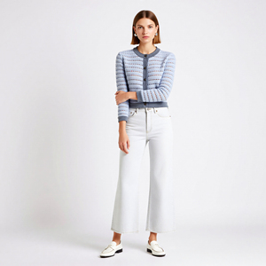 <span class=keywords><strong>Cardigan</strong></span> <span class=keywords><strong>Grigio</strong></span> a Collo Tondo Traforato per <span class=keywords><strong>Donna</strong></span>, Sottile e Corto, Monopetto, Maglione Leggero e Traspirante - Product Image 1