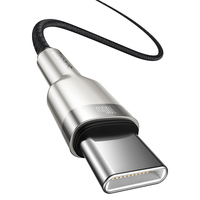 Baseus-Câble de Données Métallique Type-C à Type-C, 100W, 1m, 2m, Noir, Blanc, CATJK-C01, CATJK-C02, CATJK-D01 CATJK-D02 Original