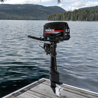 Moteur hors-bord 4 temps 6.5HP 123CC refroidi à l'eau pour bateau, kayak, pêche, ponton, yacht, utilisation marine et extérieure