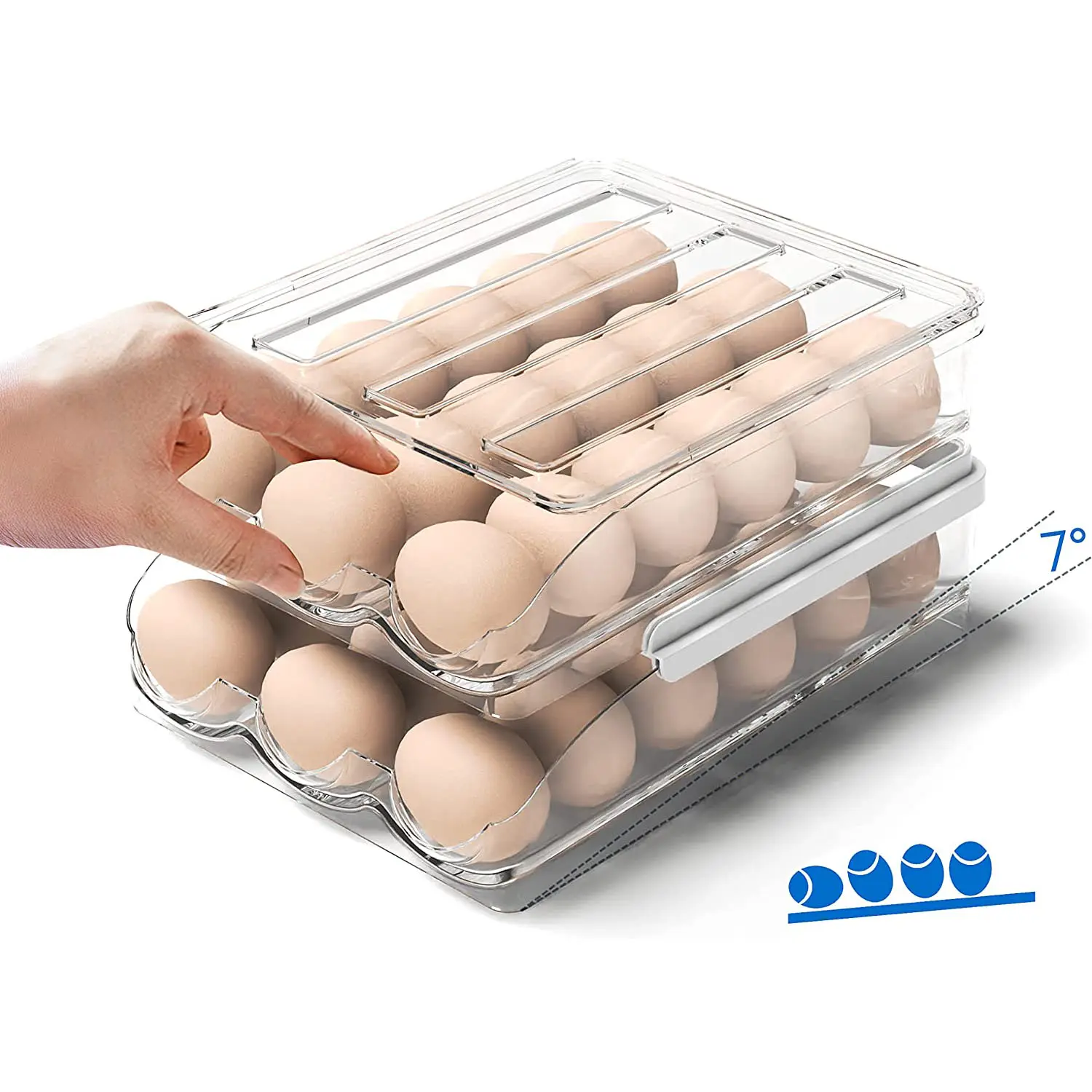 뜨거운 판매 주방 휴대용 플라스틱 냉장고 계란 주최자