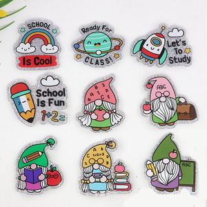 Insignia de profesor personalizada, carrete, lápiz, manzana, café, pizarra, cuaderno, <span class=keywords><strong>estudiante</strong></span>, insignia acrílica, accesorios para tarjeta de identificación, soporte Ree - Product Image 2