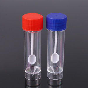Jiangsu Datang Medical Sample Cup 15ml Screw Cap With Spoon For Stool Urine Testing - Product Image 1