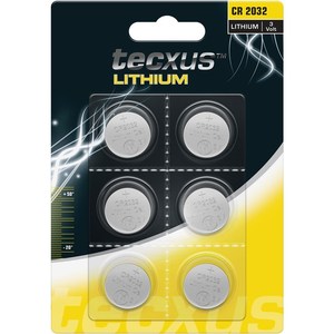 Tecxus <b>Lithium</b> CR2032 <b>3V</b> Button <b>Battery</b> Blister Pack Of 6 - Product Image 1