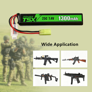 Batterie Lipo rechargeable 7,4 V 2S 25C 1300 mAh avec connecteur Mini Tamiya, 500 cycles, TSX Power, certifiée CE, pour avions RC et véhicules jouets - Product Image 5