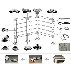 Ringhiera di sicurezza moderna personalizzabile in acciaio inossidabile per uso esterno, ringhiera per marciapiedi e balconi - Offerta imperdibile - Product Image 1