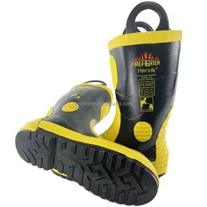 Fireman Boots 100% Flame retardant firefighting rubber steel sole with steel toe EN certificate NFPA Firefighter shoes