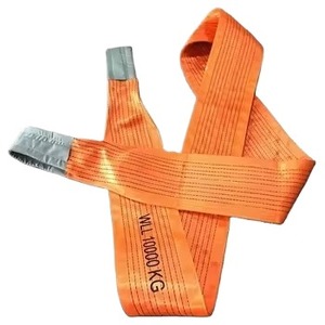 Eslinga de elevación de poliéster de alta resistencia con anillas, tipo cinta plana reforzada, de 1-10 toneladas, con anillas de color, longitud ajustable de 1-100M - Product Image 4