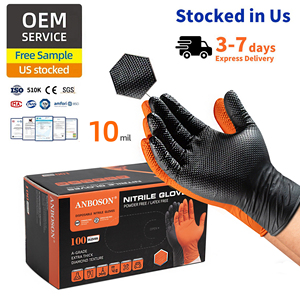 10Mil Noir Nitrile robuste mécanicien travail sûr touchntuff <span class=keywords><strong>latex</strong></span> sans poudre nitrile gants guantes de trabajo - Product Image 1