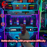 Machine de jeu de tir au laser Mech Shooter avec 6 niveaux de difficulté, simulateur d'arcade de tir sur bouteilles