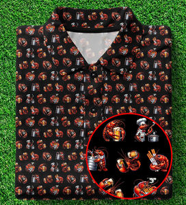 2025 para hombre de alta calidad Slim Fit poliéster Spandex Golf restaurante para Polo camiseta sublimación completa Digital logotipo personalizado - Product Image 3