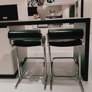 Tabouret de bar de style Bauhaus <span class=keywords><strong>vintage</strong></span> de luxe, tabouret de bar haut pour îlot de cuisine, design créatif, structure en métal, pour la maison, la cuisine, le bar - Product Image 6