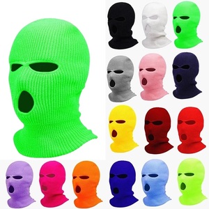 Bonnets en tricot d'hiver, masque facial complet à <span class=keywords><strong>3</strong></span> <span class=keywords><strong>trous</strong></span>, masque de ski, masque de cyclisme, couvre-chapeaux, <span class=keywords><strong>cagoule</strong></span>, masque de <span class=keywords><strong>moto</strong></span> - Product Image 2