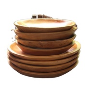 Assiette Ronde en Bois de Racine de Guansen – Écologique, Jetable, Motif Végétal Gravé pour Fêtes