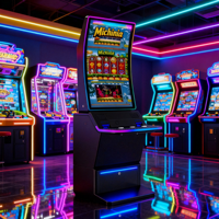 Gabinete de Juegos con Pantalla Curva de 43 Pulgadas, Compatible con el Sistema TITO, para Soluciones de Negocio de Juegos de Habilidad en Bares y Tabernas de Florida