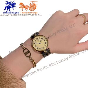 Round Roman Numeral Dial Quartz Watch with Black Patent Leather Strap Elegant Gold Tone Dress Watch for Women - Product Image 5