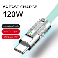 Kabel Pengisian Cepat USB Type C 2024 6A 120W Tembaga Murni Logam Paduan Seng Silikon Cair Kompatibel dengan Smartphone IOS Transfer Data