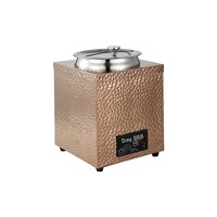 Chauffe-soupe électrique commercial en acier inoxydable, texture martelée, 400W, 11L, pour buffets d'hôtel et soupes de petit-déjeuner