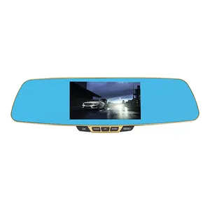 Android 4.4 Quad-core 5 inch Rearview Mirror radar detector with car dvr camera