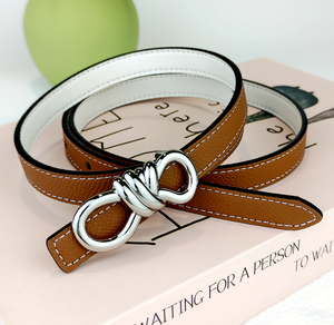 Nuovi disegni Double face da donna sottile in vera pelle con cinturini colorati fibbia con fiocco in vera pelle <span class=keywords><strong>cintura</strong></span> in vita - Product Image 4