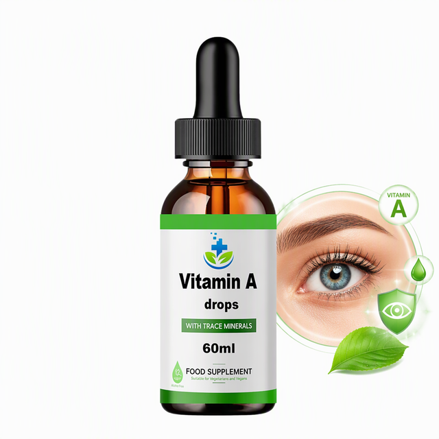 OEM Vegan Vitamine a  and d k E Liquid Oil 200ui Food Fortification Grade Supplement Eye Vision Health Vitamin a Liquid Drops
