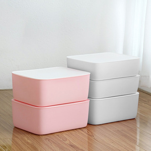 HeDou Underwear <b>Storage</b> Box Plastic <b>Stackable</b> With Lid And Compartments For Socks Bra <b>Drawer</b> Type White - Product Image 3