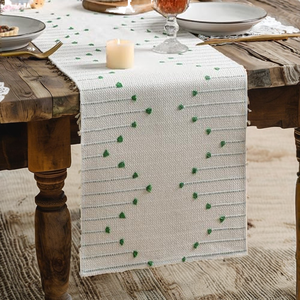 Juego de Manteles Individuales y Caminos de Mesa Personalizables de Poliéster Tejido con Estampado Rústico y Encaje de Ganchillo Estilo Rústico para Hogar y Hotel - Product Image 2