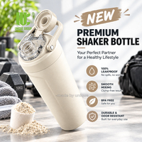 Bouteille shaker en acier inoxydable de 24 oz avec couvercle mélangeur en Tritan pour l'hydratation et la récupération des marques de poudres fonctionnelles