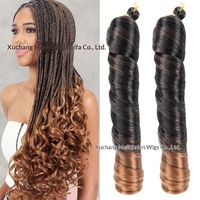 Extensions de cheveux synthétiques bouclés en spirale, style exotique, 150g, en tube français, pour tresses au crochet, double trame, style exotique